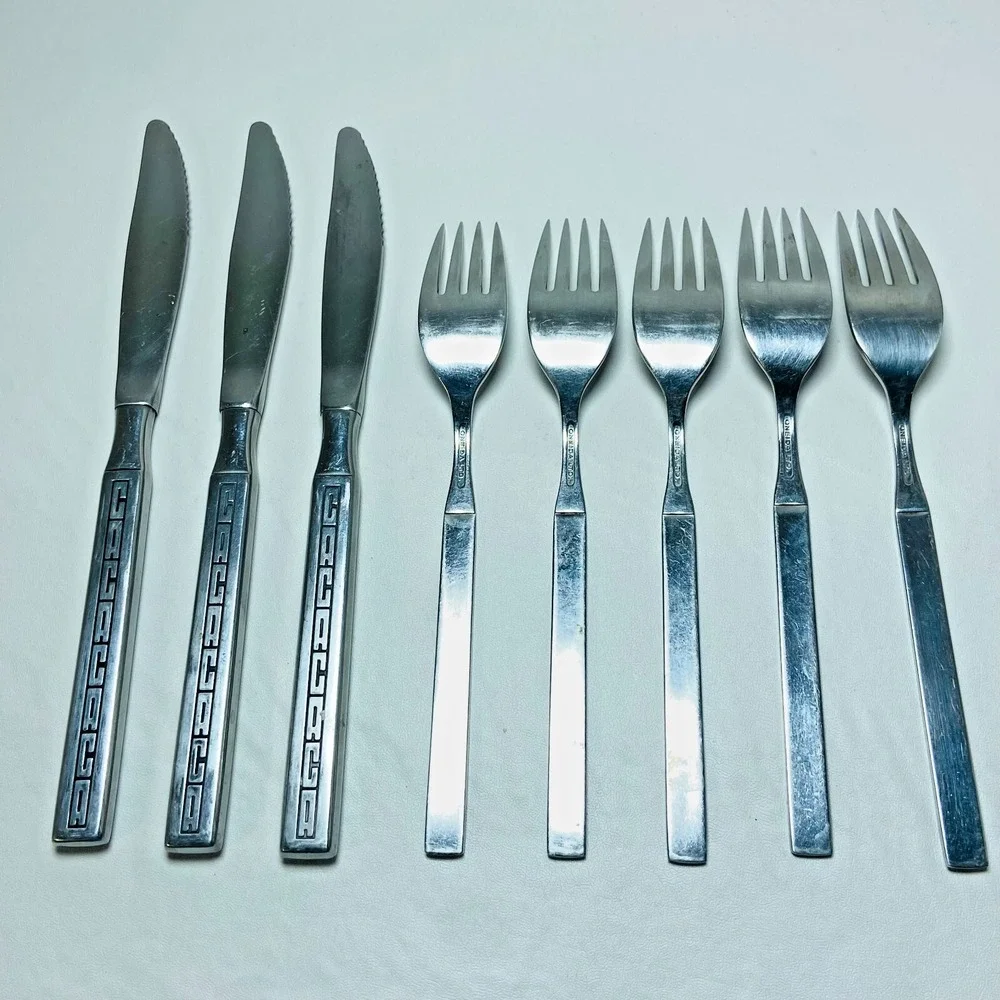 Continental Airlines by Oneida CACACACA Stainless Flatware VTG Forks‎ Knives